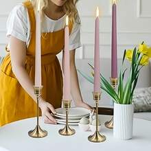 色彩缤纷的无香无烟长蜡烛，适合家居装饰、婚礼装饰、圣诞节装饰、节日装饰、送给女朋友或女孩的礼物。