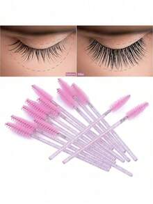 100/50/20 piezas Cepillo desechable para extensiones de pestañas, Cepillo cosmético, Aplicador de rímel, Rizador de pestañas, Cepillo para pestañas postizas, Herramienta de maquillaje para cejas - Multicolor - Ver 1