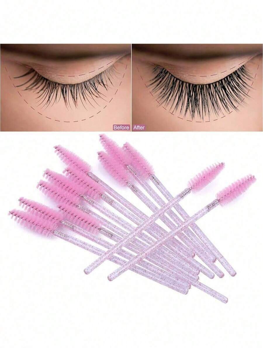 100/50/20 piezas Cepillo desechable para extensiones de pestañas, Cepillo cosmético, Aplicador de rímel, Rizador de pestañas, Cepillo para pestañas postizas, Herramienta de maquillaje para cejas - Multicolor - Ver 1