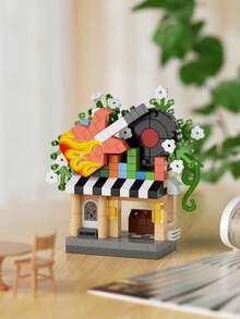 12pcs Street Scene Building Blocks Micro Particles Children's Assembly Toys, Changeable Street Scenes For City Walk At Home