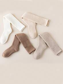 1双羊毛混纺过膝长袜，保暖隔热内衬纯色过膝袜，女士冬季舒适长袜 - 彩色 - 查看 7