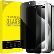 JETech Protector Pantalla de Privacidad para 15 Pro 6.1 Pulgadas, Antiespia Mica Cristal Vidrio Templado con Marco de Instalación Fácil, 2 Unidades - iPhone 15 - Ver 9