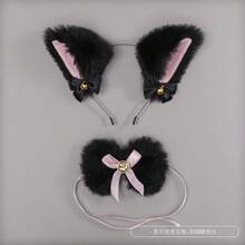 Cute Christmas Cat Ear Headband With Bells, Cat Ear Headband, Bell Collar, Christmas Decorations, New Year's Eve Party Plush Headband, Valentine's Day Gift, Gift For Girls, Sweet And Romantic Date-Themed Headband, Xmas Stocking Fillers, Funny, Xmas Stocking Fillers, Stocking Fillers Squishies, Dinosaur, Girls Gifts, Suitable For Valentine's Day Themed Party Costumes And Props, Role-Playing Costumes And Props. - Black - View 11