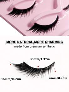 Rikuaild 5 Pairs Of New Fox/Cat Eye False Eyelashes, Create Captivating Makeup, Naturally Curled And Lengthened, Sexy Lashes To Enhance Your Charm. - Cat Eye Lashes - View 4