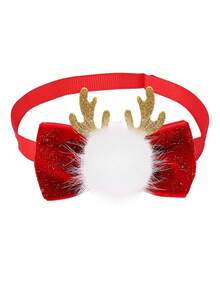 1 件圣诞限量版宠物领结，红色带有圣诞元素，迷你可爱领带适合宠物圣诞节，创意狗狗配饰，手工制作印刷差异属于正常现象，不影响使用 - 紅色 - 查看 23