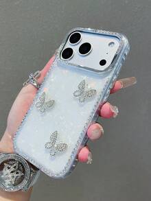 1 件时尚奢华电镀水钻边缘闪亮星星透明全身防震手机壳，适用于 17/17 Air/17 Pro/17 Pro Max、16、16 Pro、16 Plus、16 Pro Max、15、14、14 Pro Max、13、12、11 - 無色 - 查看 3