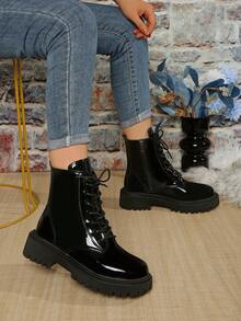 2025 New Arrival Women's Boots, Thick Sole Increased Height Short Boots, Versatile Autumn/Winter Ankle Boots, Slimming Side Zipper Black Boots