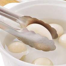 12 英寸 304 不锈钢和硅胶厨房烹饪钳，坚固的烧烤拉丝锁定食物钳，符合人体工程学的握把，黑色 - 黑色 - 查看 3