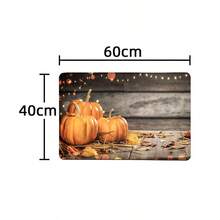 1pc Pumpkin Pattern Floor Mat, Soft Plush Surface, Anti-Fatigue Rug For Home, Bathroom, Kitchen Decor, Thanksgiving, Christmas And Autumn Themed, Classic Minimalist Style, Comfortable Underfoot, Relieve Fatigue