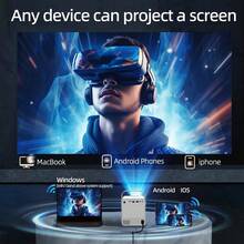 2025 New Product 4K Home Ultra HD 5G Projector Immersive Home Cinema Android Apple Supports Mobile Screen Projection Same Screen Direct Projection White Wall 1080P Projector Home KTV Can Play Games Online Courses Bedroom Dormitory, Rich Interface Input, Built In Android System Massive Application Download, Built In Sound System, Outdoor Projection, Christmas And Valentine's Day New Year Gifts