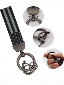 1 قطعة سلسلة مفاتيح علم أمريكا من سبيكة الزنك، مناسبة للشاحنات، إكسسوارات السيارات للرجال، سلسلة مفاتيح بسيطة، إكسسوارات معدنية للحقائب، هدايا للمعلم والأصدقاء والأخوات