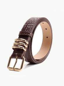 High Quality Alloy Buckle Women's Belt, Minimalist Casual Elegant Solid Color Women's Belt, Versatile For Dresses And Pants, Waist Belt For Daily Wear