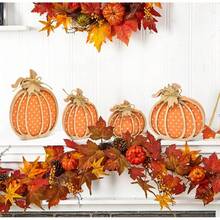 4 Pcs Thanksgiving Pumpkin Wooden Table Decorations Fall Decor Autumn Farmhouse Sign Rustic Tiered Tray Centerpieces Harvest Pumpkins Tabletop Sign