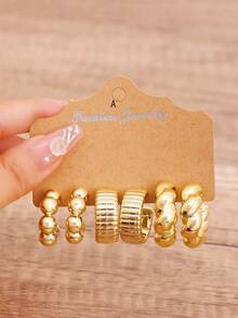 6-18pcs Fashion Personalized Earring Set, Suitable For Women All Year Round