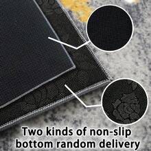 1pc Gray Tone Print Carpet, Retro , Nordic Geometric Pattern, Luxurious Velvet Material, Wear-Resistant Fabric, Rectangular Area Rug, Traditional Pattern Details, Anti-Slip And Easy To Clean, Soft And Skin-Friendly, Suitable For Living Room, Bedroom, Art Space, Home Decor, Doormat, Large Area Carpet, All-Season, Indoor And Outdoor Use - Grey - View 11