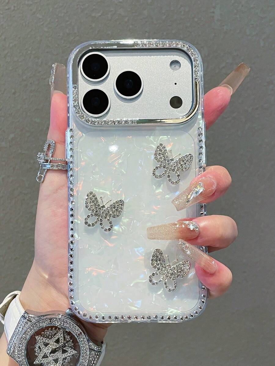 1 件时尚奢华电镀水钻边缘闪亮星星透明全身防震手机壳，适用于 17/17 Air/17 Pro/17 Pro Max、16、16 Pro、16 Plus、16 Pro Max、15、14、14 Pro Max、13、12、11 - 無色 - 查看 1