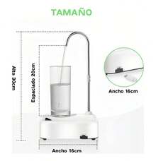 Bomba dispensadora de agua eléctrica, recargable, portátil, dispensador de agua portátil recargable por USB-C para uso doméstico - Blanco - Ver 10