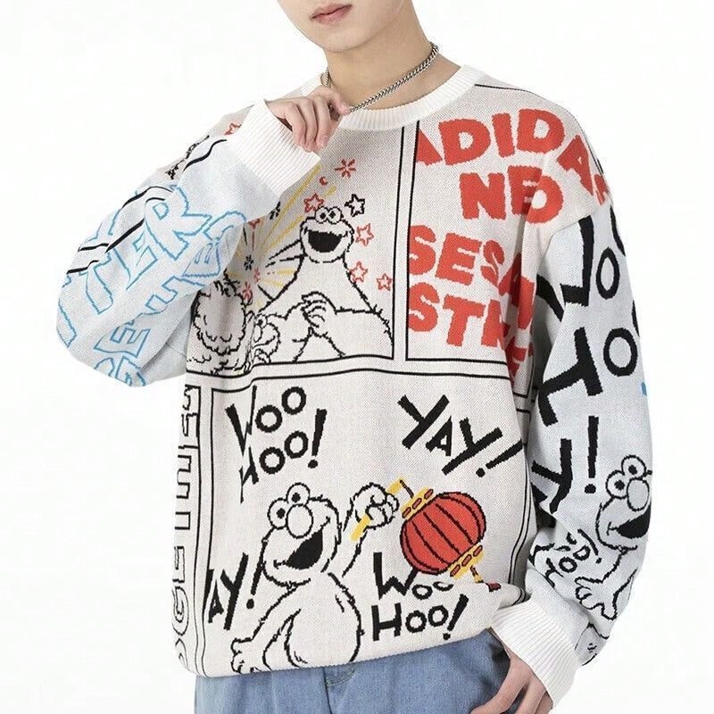 Adidas Sweater Unisex  Co-Branded Pullover Sweater - White - View 1