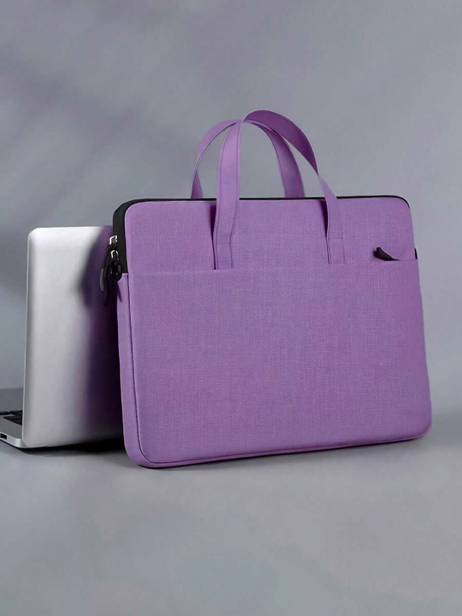 Túi đựng laptop 13/14 inch, thích hợp cho công tác, đi học, đi làm, có tay cầm, nhẹ và tiện dụng, đa chức năng, chống nước, dành cho nam và nữ. - Màu tím - Xem 1