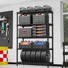M MZG 2000 Lbs Heavy Duty Adjustable Metal Shelving Unit 5-Tier Black Storage Shelf Multi-Use For Garage, Pantry, Kitchen, Warehouse, Basement, Closet – 17.7" D X 47.2" W  X 72" H - 黑色 - 查看 1