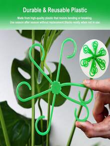 4pcs Plant Climbing Stem Support, 4 Sizes, Plant Support Fasteners, Sturdy Stem Clips, Suitable For Climbing Plants - Plastic Material, Or Indoor Climbing Plants, Plant Supports, Flower Plant Supports, Stem Hook Growth Accessories, Suitable For Plants And Flowers - Multicolor - View 8