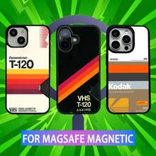 Funda de teléfono con diseño de cinta de video VHS retro compatible con  16,15,14,13,12,11,Pro,Max,Plus,Mini,SE Nueva carga inalámbrica magnética Magsafe, funda compatible con  17, funda  17 Pro, funda  17 Pro Max - z1 - Ver 3