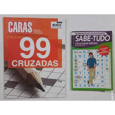 Kit 2 Livros Palavras Cruzadas Caras 99 + Almanaque 100 Páginas