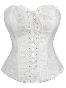Women's Plus Size Body Shaping Tops, Women's Corsets, Halloween Dresses, Christmas Costumes, Holiday Parties - White - View 10