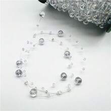 5码8毫米圆形珍珠串珠链花环花朵亚克力珠子适用于婚礼圣诞装饰DIY珠宝配饰