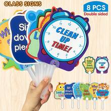 Lachilly 8 Peças Placas de Regras da Sala de Aula, Ferramentas Educacionais de Aprendizagem Comportamental de Dois Lados para Crianças, Brinquedos Educacionais Pré-Escolares, Placas de Gerenciamento de Comportamento e Regras da Sala de Aula para Professores Pré-Escolares, Suprimentos Essenciais para Professores de Creche, Jardim de Infância e Ensino Doméstico - Multicolorido - Visão 3