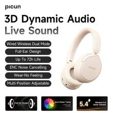 Picun B5 Wireless Headphones, Wireless 5.4, ENC Noise Cancellation, 72 Hours Of Gaming Time, Detachable Design, Portable, Suitable For Travel, Home, Office, And PC