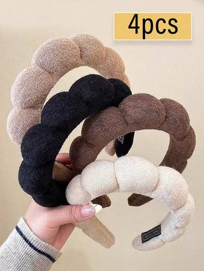 4 Băng đô hình đám mây bọt biển Latte mới dành cho nữ, thiết kế dễ thương