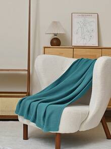 1 pieza Manta de punto verde sólido para bebé, diseño minimalista clásico, súper suave, cálida, ligera, manta decorativa estacional, adecuada para siesta, camping, viaje y decoración del hogar/oficina - Sin electricidad, sin plumas, hipoalergénica, fácil de cuidar, rosa, gris, azul, morado, decoración de otoño, decoración de habitación, vuelta al colegio, útiles escolares