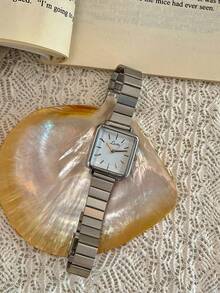 1 Pc New Fashionable Ladies Watch, Stylish & Simple, Luxury Style, Elegant & Versatile Quartz Bamboo Band Watch