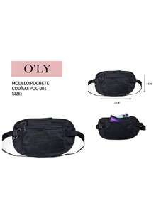 O'LY Compact Sports Fanny Pack | Waist Bag With Cell Phone And Document Compartments - Black - View 4