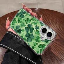 Clover Pattern Mobile Phone Case Decorated With Vibrant Green Leaves And Fresh Spring Design Suitable For IPhone 17 16 15 14 13 12 11 Pro Plus Promax Models TPU Material Shockproof Protection It Is A Great Gift For Family Friends Children Birthdays Spring Festival Holidays Boyfriends Girlfriends And Valentine's Day - 無色 - 查看 10