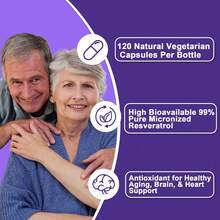 BUPORAI Resveratrol 1000 Mg: Antienvejecimiento, Cabello, Piel Y Uñas Saludables, Salud General Y Cardíaca, Mejora La Respuesta Inmunitaria - 120 Unidades - Una botella - Etapa de prueba - Ver 3