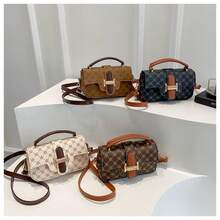 Bolso Bandolera Hombro Para Mujer Con Estampado Retro Moda bandolera hombro para mujer con estampado retro moda diseño unico estampado vintage resistente materiales faciles de limpiar correa ajustable ideal para diario fiestas y regalo moda - Marrón - Ver 7