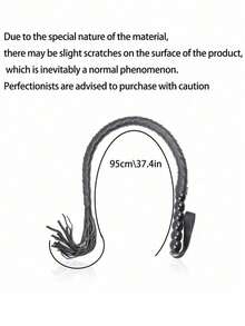 95厘米软PU皮革手柄专业马鞭、马鞭、蛇鞭、训练鞭、手工编织可重复使用马鞭，适用于训练、练习和户外游戏，易于使用和操作的马术配件、道具