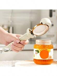 1pc Stainless Steel Multi-Function Jar Opener, Can Opener, Bottle Opener, Twist Cap Remover, Glass Jar Lid Opener - Multicolor - View 3