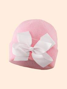1 件针织帽，带大蝴蝶结装饰，可爱温暖的无檐小帽，适合 6 个月至 24 个月和 2 至 8 岁的女孩，适合秋冬日常穿着 - 彩色 - 查看 13