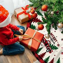 Tree Skirt Red Buffalo Plaid Xmas Tree Skirts 48 Inches Indoor Outdoor Tree Holiday Party Merry Signs Tree Skirts Holiday Decorations