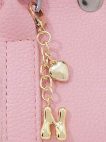 1pc A-Z Gold Bubble Letter Charm, 3D Heart Decor, Suitable As Keychain, Ring, Bag Charm, Backpack Hanger, Car Pendant, Great For Shopping, Beach, Camping, Wallet And Handbag, Ideal Gift For Ladies, Friends And Students, Fashionable Creative Design, Perfect For Birthday And Christmas - Golden Heart - View 10