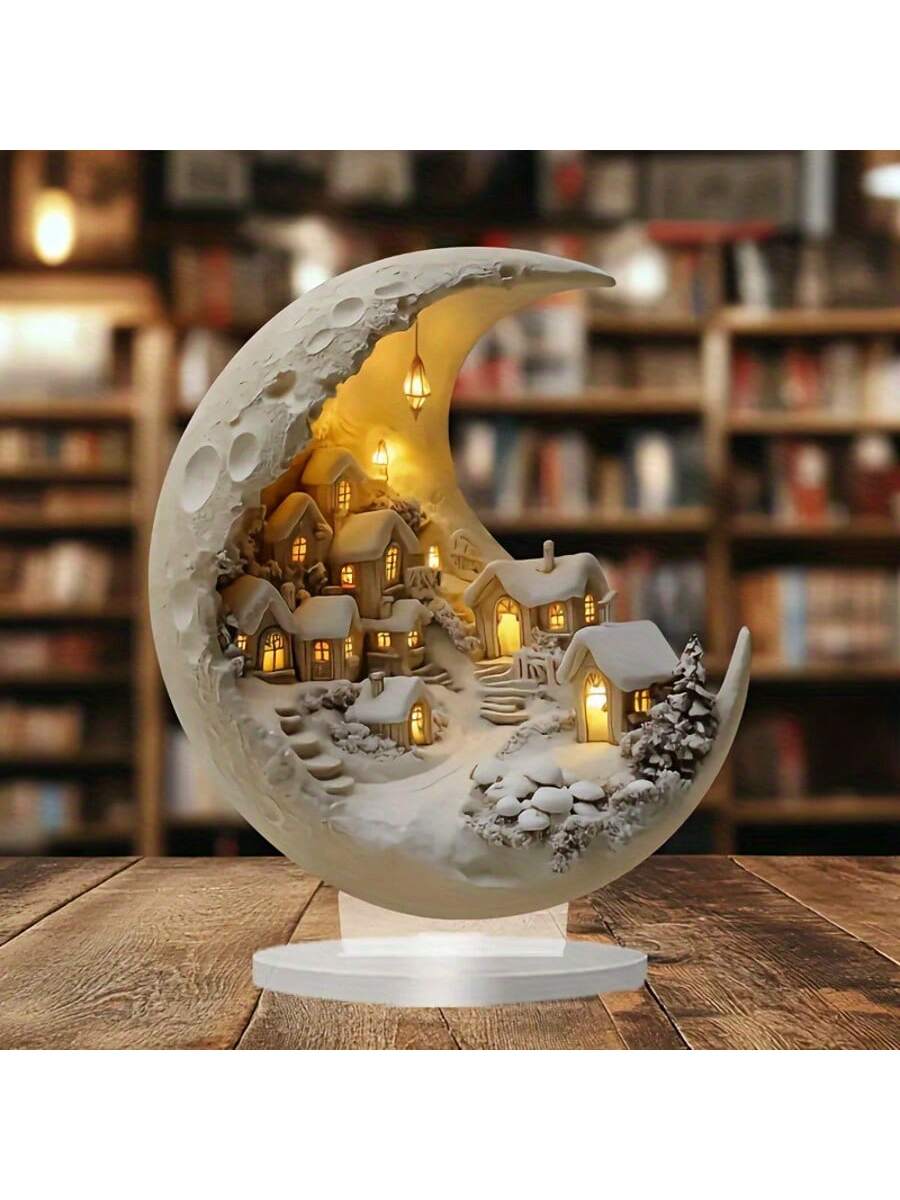 منظر قرية القمر البوهيمي الأكريليك - عرض متعدد الو...