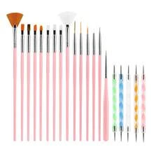 20pcs Nail Art Pen Set, Nail Art Tool Kit, Dotting Pen, Dust Brush, Long Nail Art Pen, Nail Art Drawing Pen, Nail Art Pen Tool Kit, Double-Ended Nail Tool, Lining Pen, Silicone Dotting Pen Tool Set, Home Nail Salon DIY Nail Art Kit - Multicolor - View 8