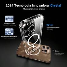 Funda Magntica para, Case Antidesgaste, Anti - Amarillo con Proteccin de la Lente y Cadas, Antigolpes Respaldo Transparente, Carcasa 6.5 Pulgadas - iPhone 16 Pro - Ver 8