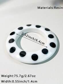 1 chiếc vòng tay nhựa đen trắng cổ điển quyến rũ dành cho nữ, thiết kế màu tương phản độc đáo, thời trang và đa năng - Nhiều màu A - Xem 6