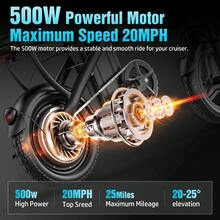 Z6 Foldable Electric Bike For Adults, 14" Electric E-Bike With 500W Peak Motor, Max 25Miles 20MPH Electric Bicycles, Dual Front Suspension - 查看 7