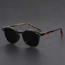 Men's And Women's TR90 Glasses - Retro Round Frame Non-Prescription Glasses, Lightweight And Durable PC Frame, Compatible With Prescription Lenses - Suitable For Daily, Formal, - Includes Box - Retro Modern Style, Formal Glasses, Fashion Frame, High-Quality Lenses, Unisex Frame, Fashion Shopper, Daily Glasses, Polygonal Design, Scratch-Resistant Lenses, Fashion Glasses, Fashion Shopper - 綠色 - 查看 6