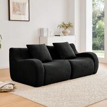 mikibama 2-Seater Modular Sofa, Can Be Combined With A Middle Module And A Footstool Module - màu đen - Xem 2